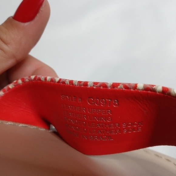 J.Crew Snake Skin Print Ankle Strap Leather Sandals Size 7 - Picture 12 of 13